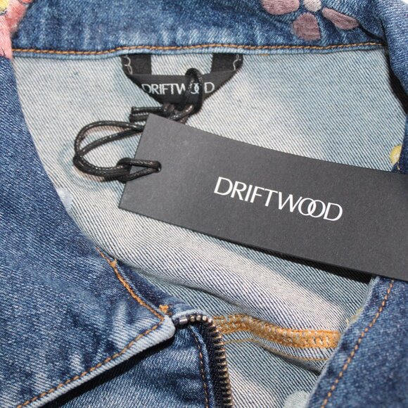 NWT Driftwood Denim Embroidered Romper Jumpsuit Zip Front L - Picture 3 of 6